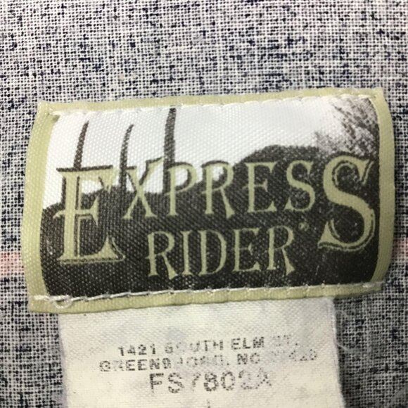 Vtg Express Rider Western Shirt Button Up Striped Long Sleeve Collared Mens L - Picture 6 of 11